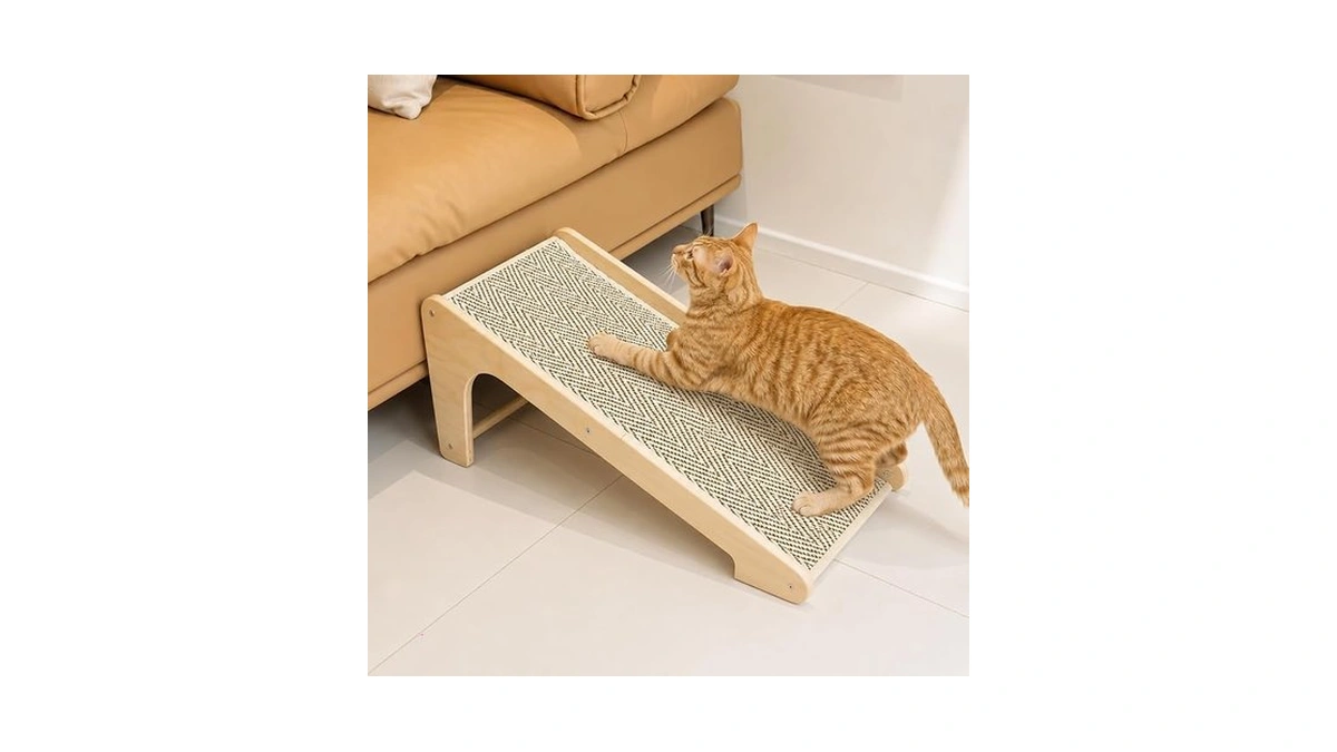 Petkaray Sisal Cat Scratcher Ramp, L Shaped Scratching Post And