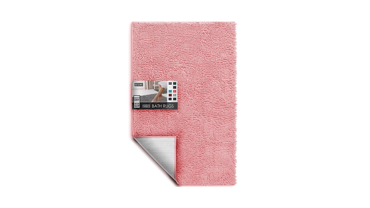 Hearth & Harbor Bathroom Rugs, Chenille Bath Mat - Machine