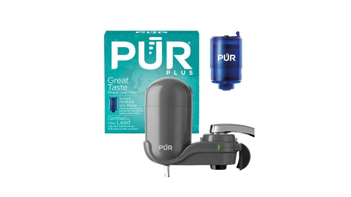 Pur Plus Vertical Faucet-mount Water Filtration System, Lead-reducing Filter, Easy