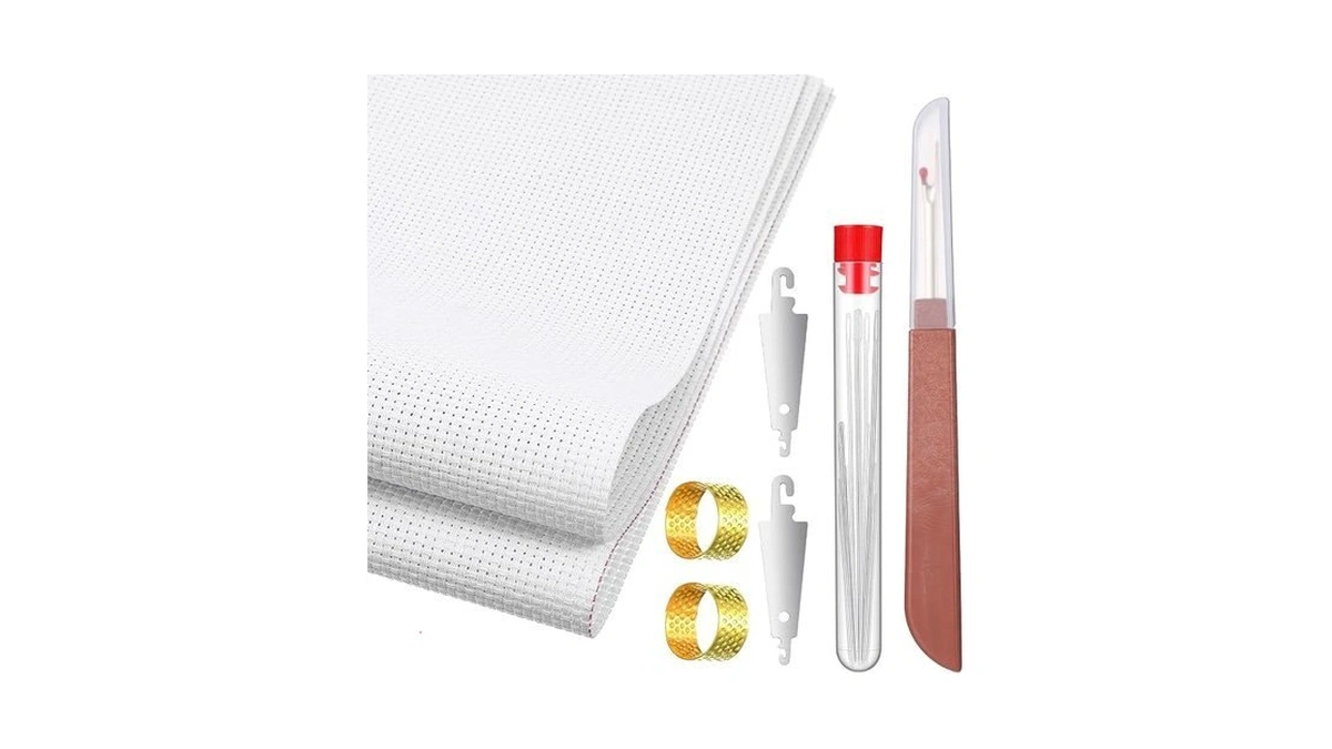 14 Mesh Needlepoint Canvas (18" X 12"), Blank White Embroidery