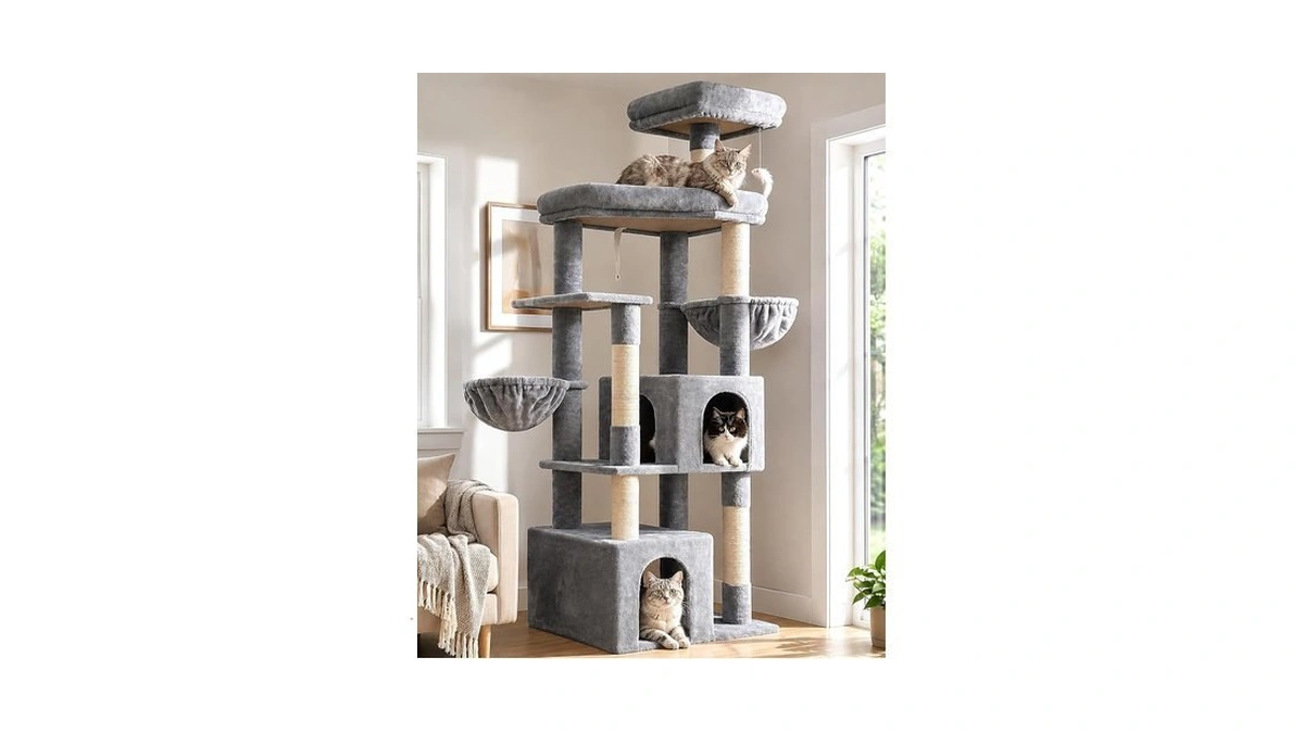 Globlazer Sturdy Cat Tree, 68-inch Large Cat Tower For Indoor