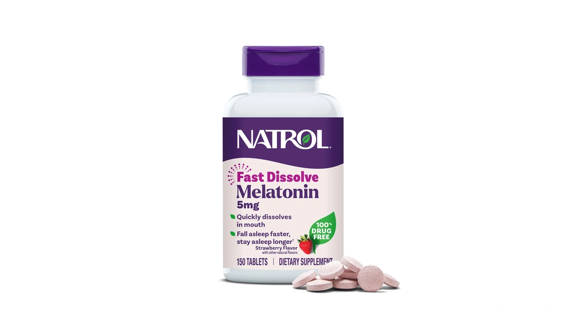 Natrol Melatonin 5mg Fast Dissolve Tablets, Sleep Support Supplements For