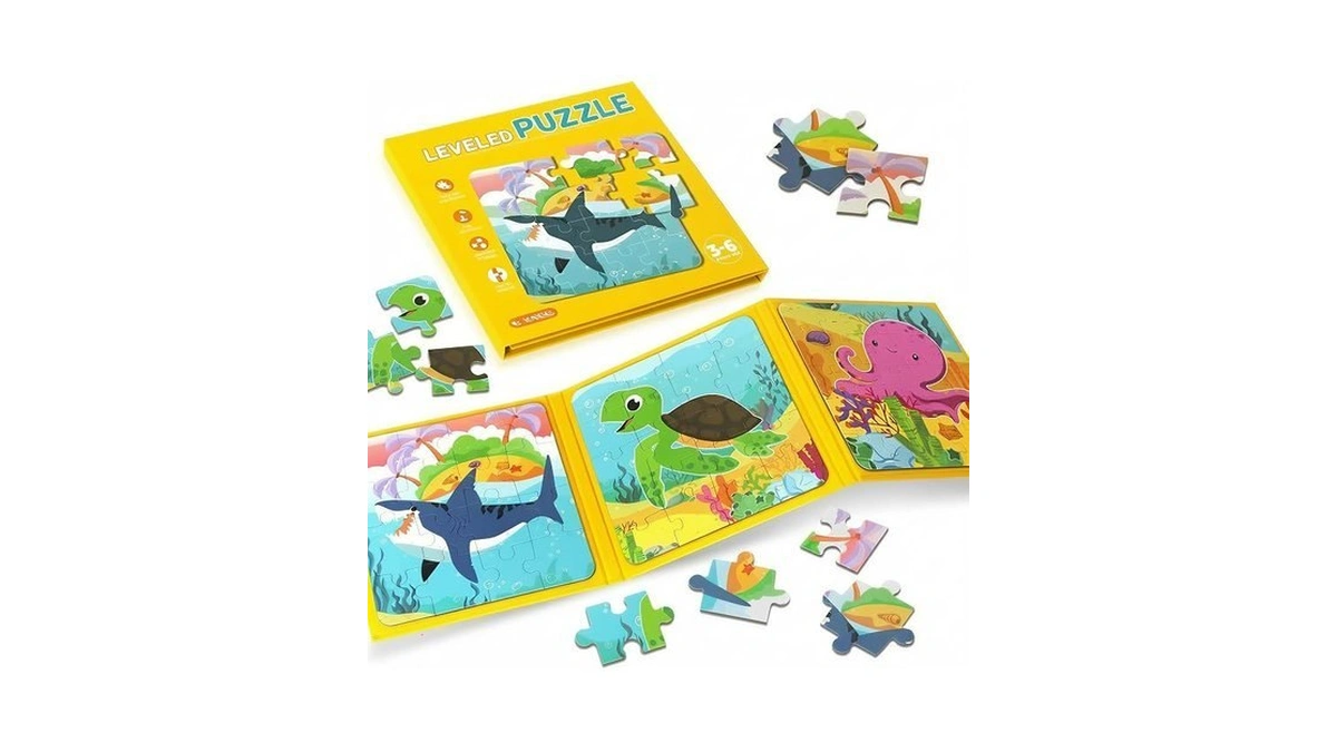 Nattork Magnetic Marine Animals Puzzle Book For Toddlers 3-6 Girls