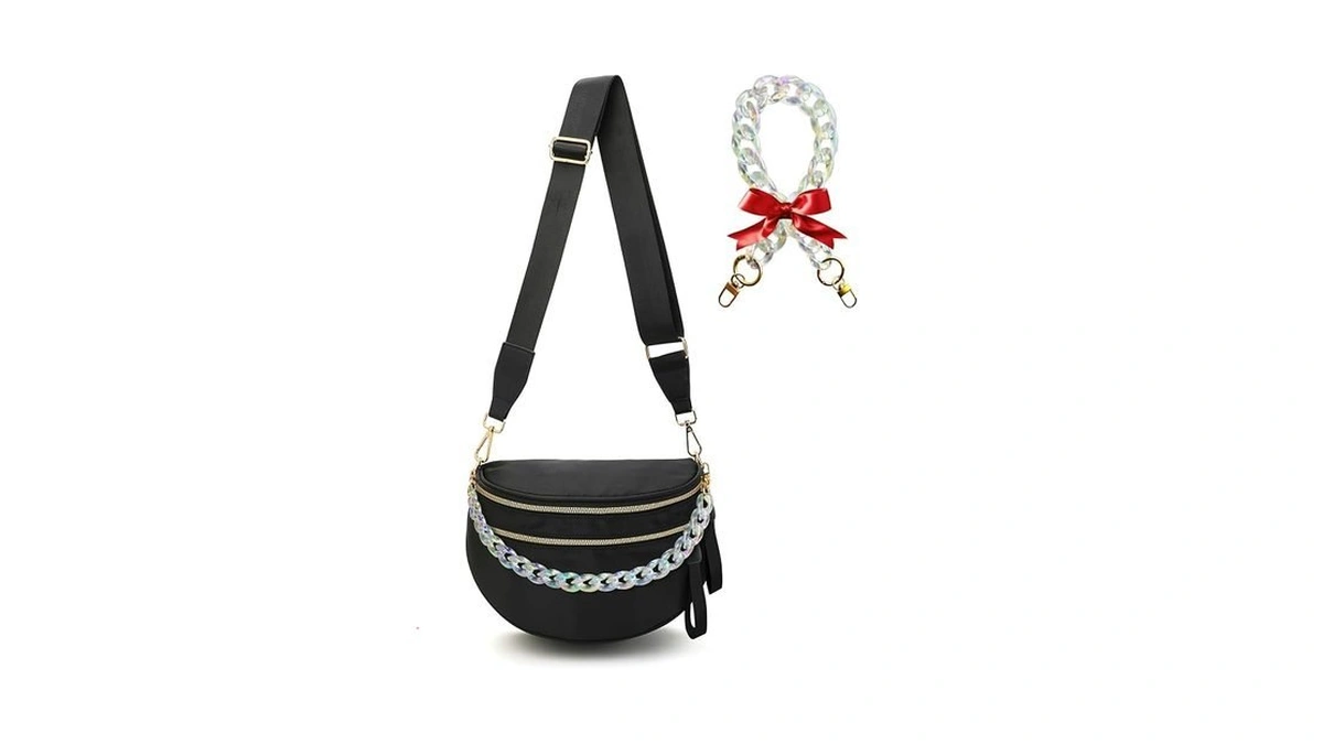 Moetyang Checkered Crossbody Bum Bags For Women, Spacious Nylon Sling