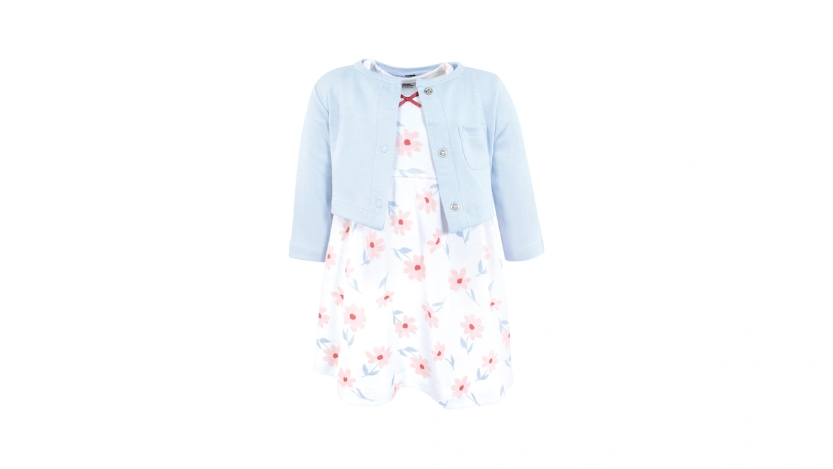 Hudson Baby Infant And Toddler Girls Cotton Dress And Cardigan