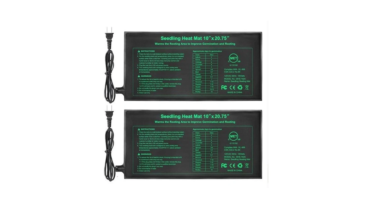 Bestio Seeding Heat Mat 10"x 20.75", 2 Pack Waterproof Durable