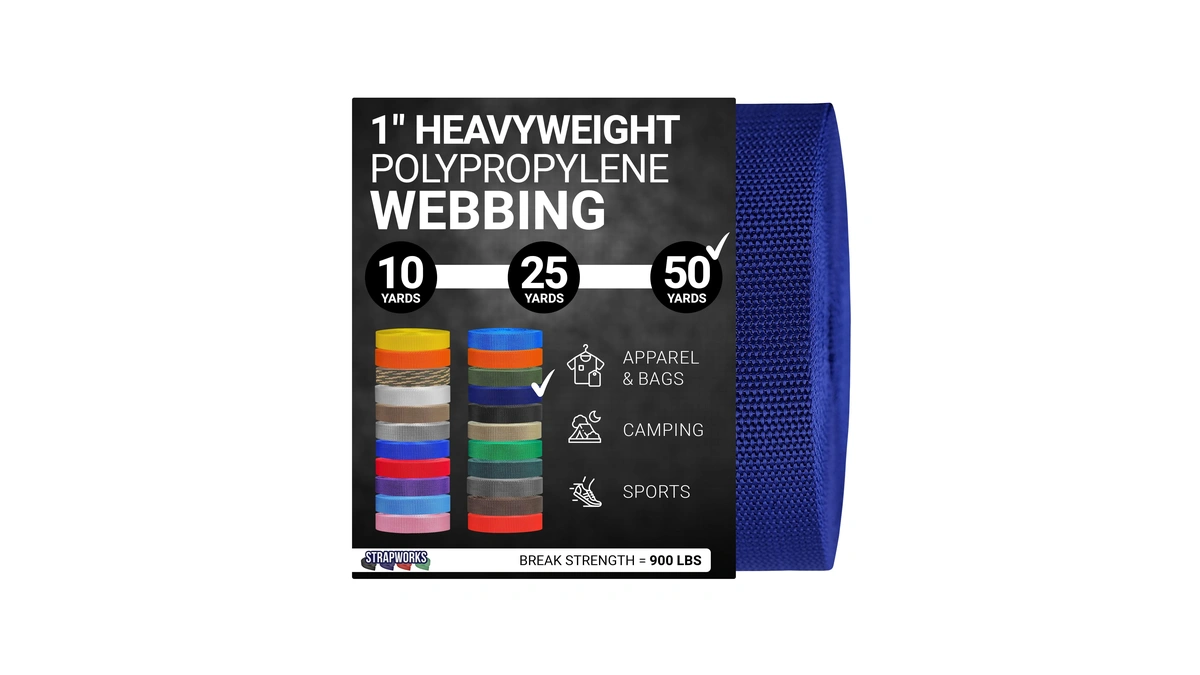 Strapworks Heavyweight Polypropylene Webbing - Heavy Duty Poly Strapping For