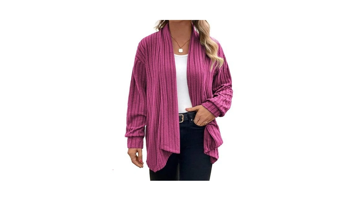 Eytino Women Plus Size Cardigan Sweater Rose 3x