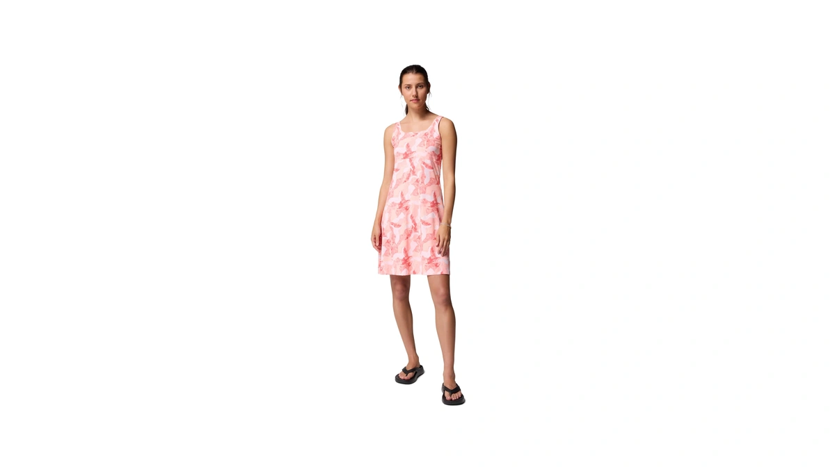 Columbia Womens Pfg Freezer Iii Sun Dress, Tiki Pink Leaf