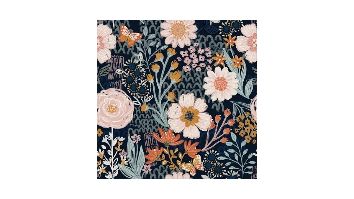 Willowix Dark Blue Peel And Stick Wallpaper Navy Floral Contact