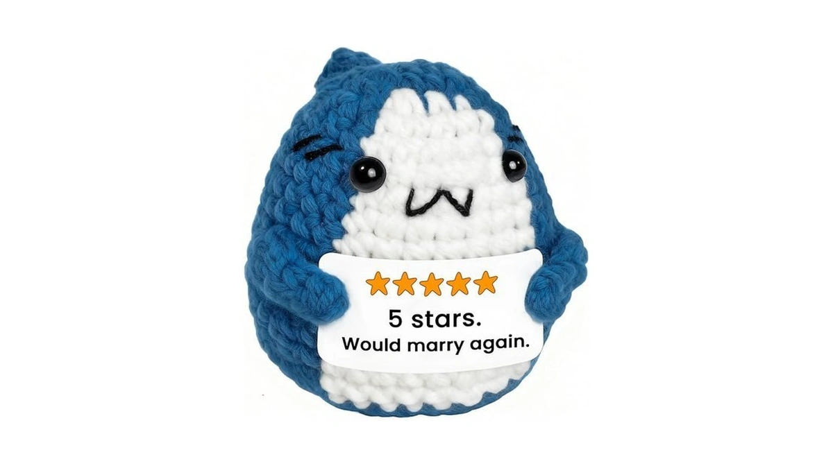 Krinisou Cute Funny Crochet Shark Gift For Husband And Wife,