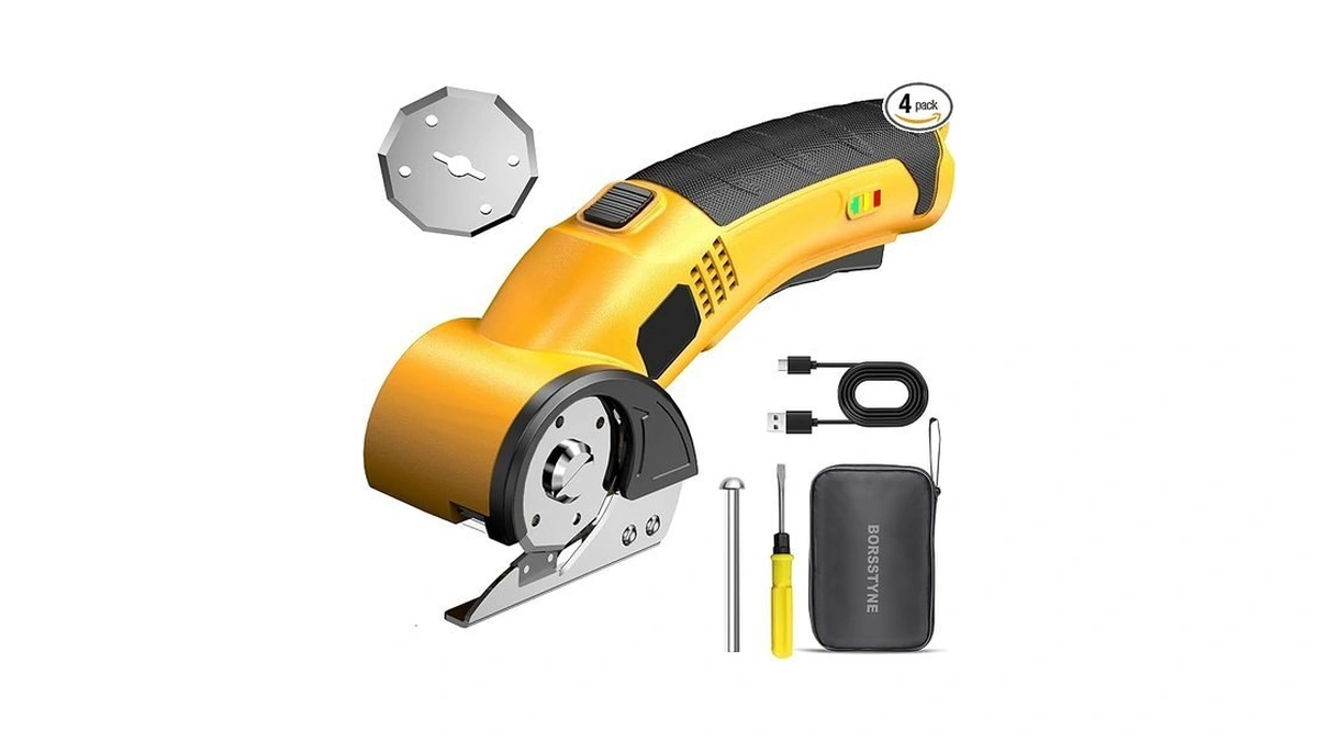 Cordless Electric Scissors With Usb Charging Cable For Cardboard-yellow
