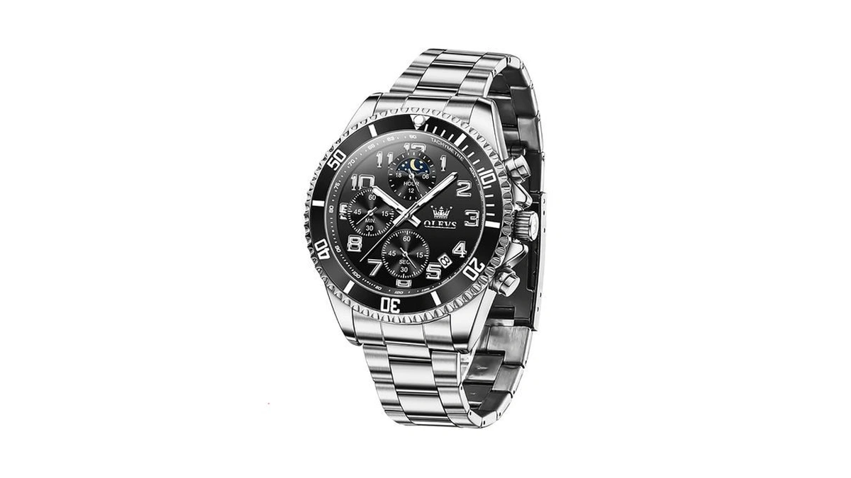 Olevs Classic Watches For Men Large Face Waterproof Luxury Quartz