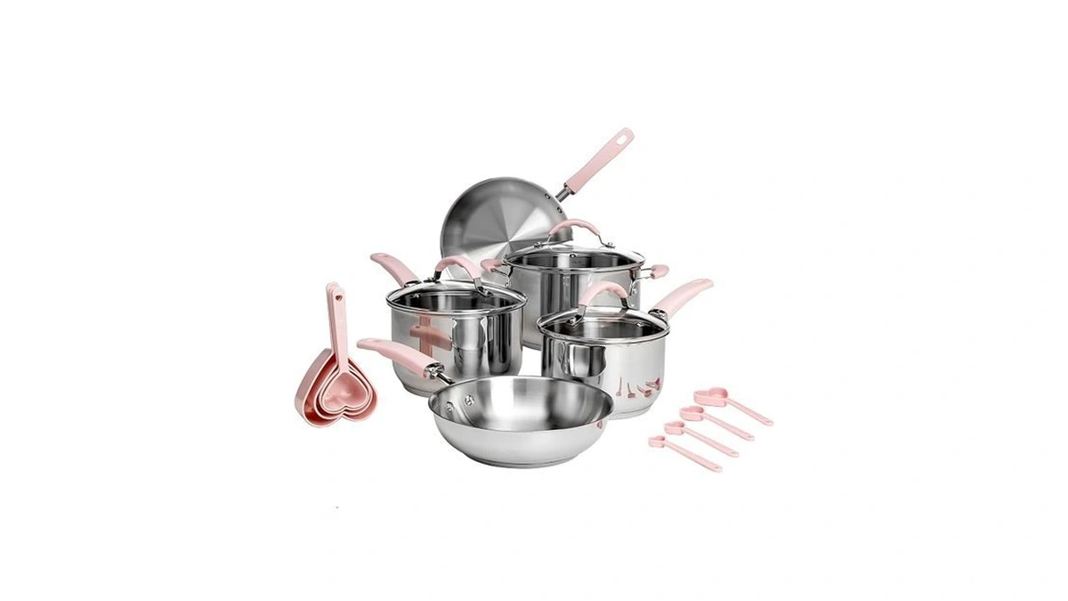 Paris Hilton Stainless Steel Pots And Pans Set With Stay-cool