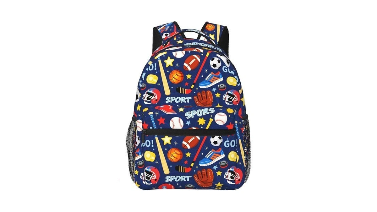 Ueqiki Football Sport Lightweight Travel Backpack With Zipped Front Pocket