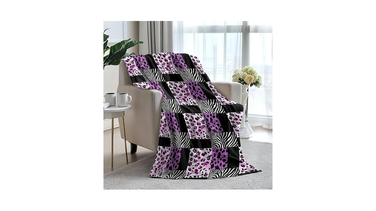 Leopard Print Blanket Fleece Throw For Couch Bed Sofa Travel