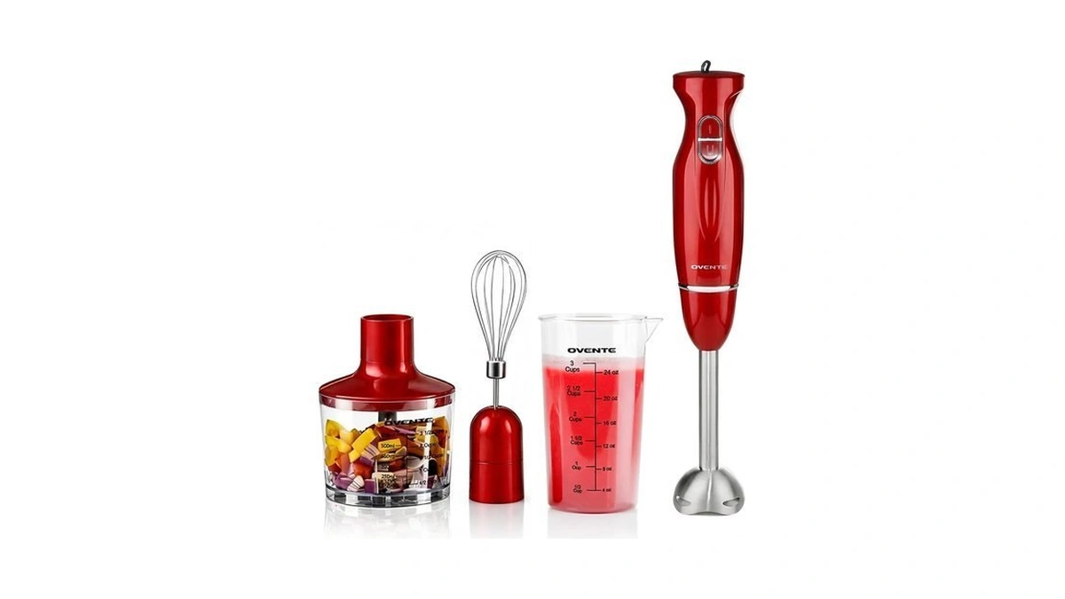 Ovente Immersion Hand Blender Set, 300w Electric Handheld Stick Mixer,