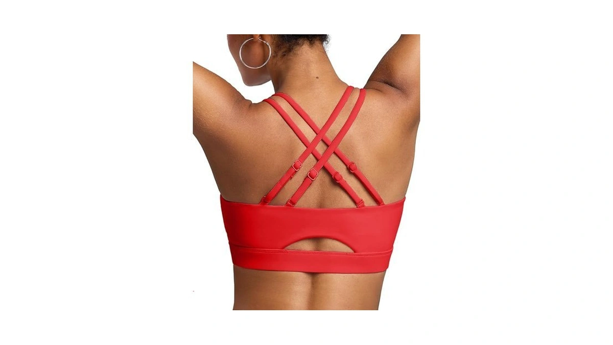 Brxl Strappy Sports Bras With Sewn In Pads Adjustable Strap