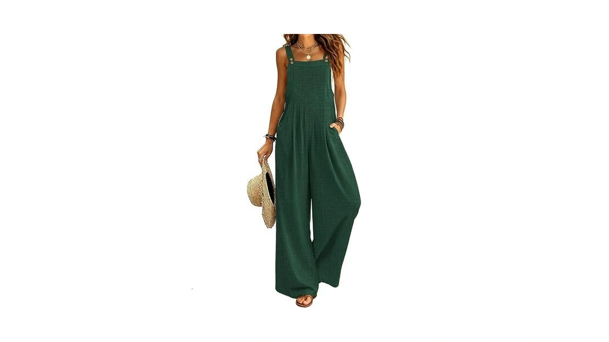 Ekouaer Womens Casual Loose Overalls Jumpsuits Summer Outfits Wide Leg