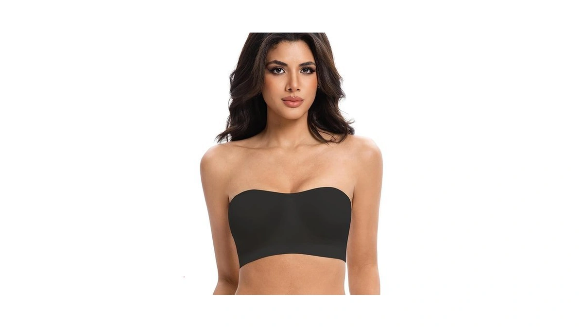 Lusait Strapless Bras For Women Non-slip Seamless Padded Bandeau Bra