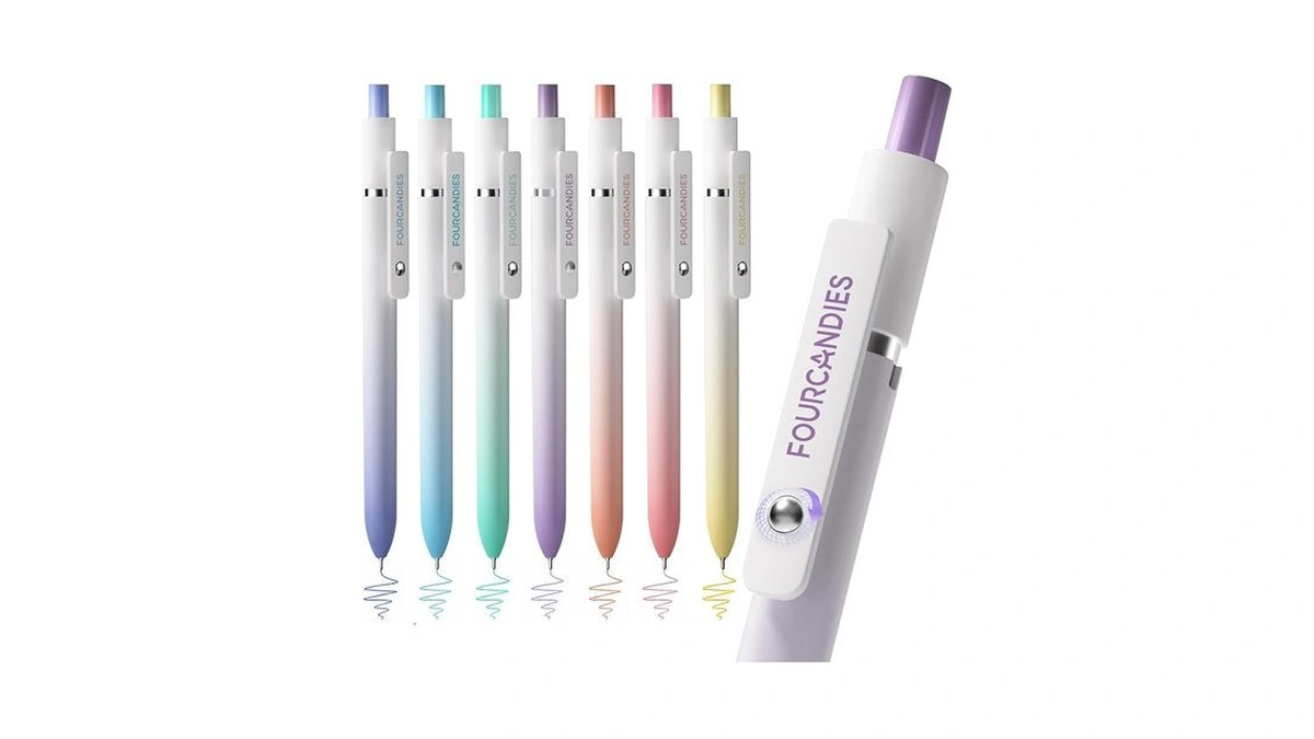 Four Candies 7 Pack Colored Pens,quick Dry Ink Colorful Gel