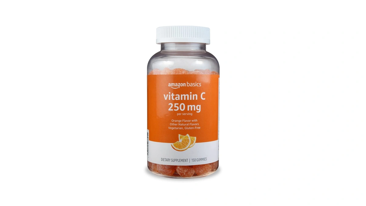 Amazon Basics Vitamin C Gummies, Sour Orange Flavor, 250 Mg,