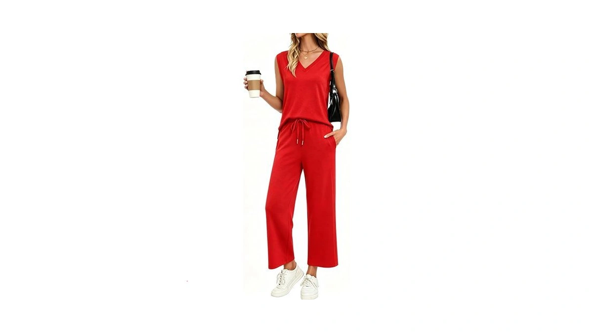 Yokgo Two Piece Sets For Women Summer Outfits V Neck