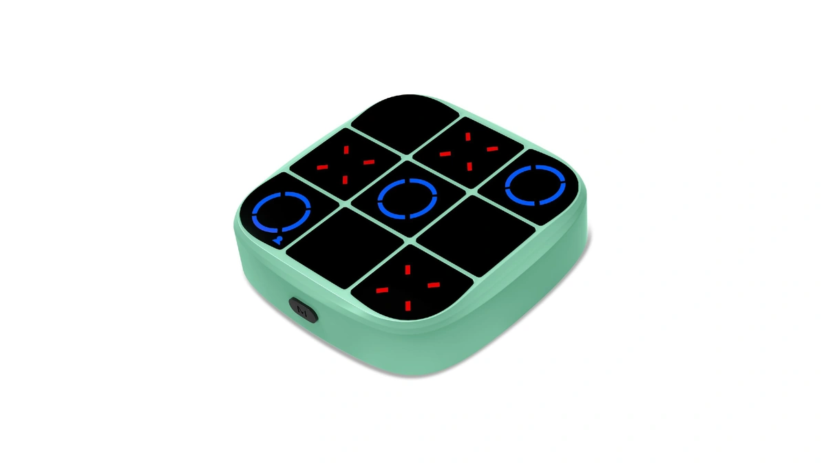 Tic-tac-toe Bolt Game, 4-in-1 Handheld Puzzle Games Console, Electronic Tic-tac-toe