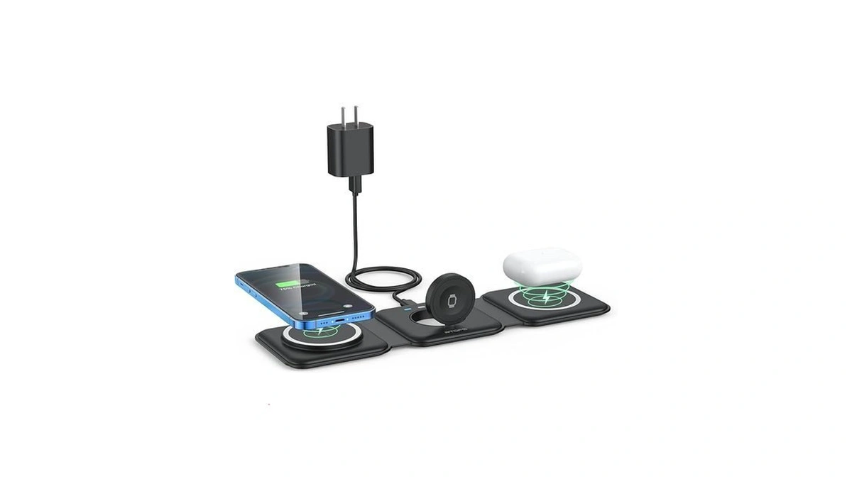 Wireless Charger 3 In 1,rtops Magnetic Traval Wireless Charging Station