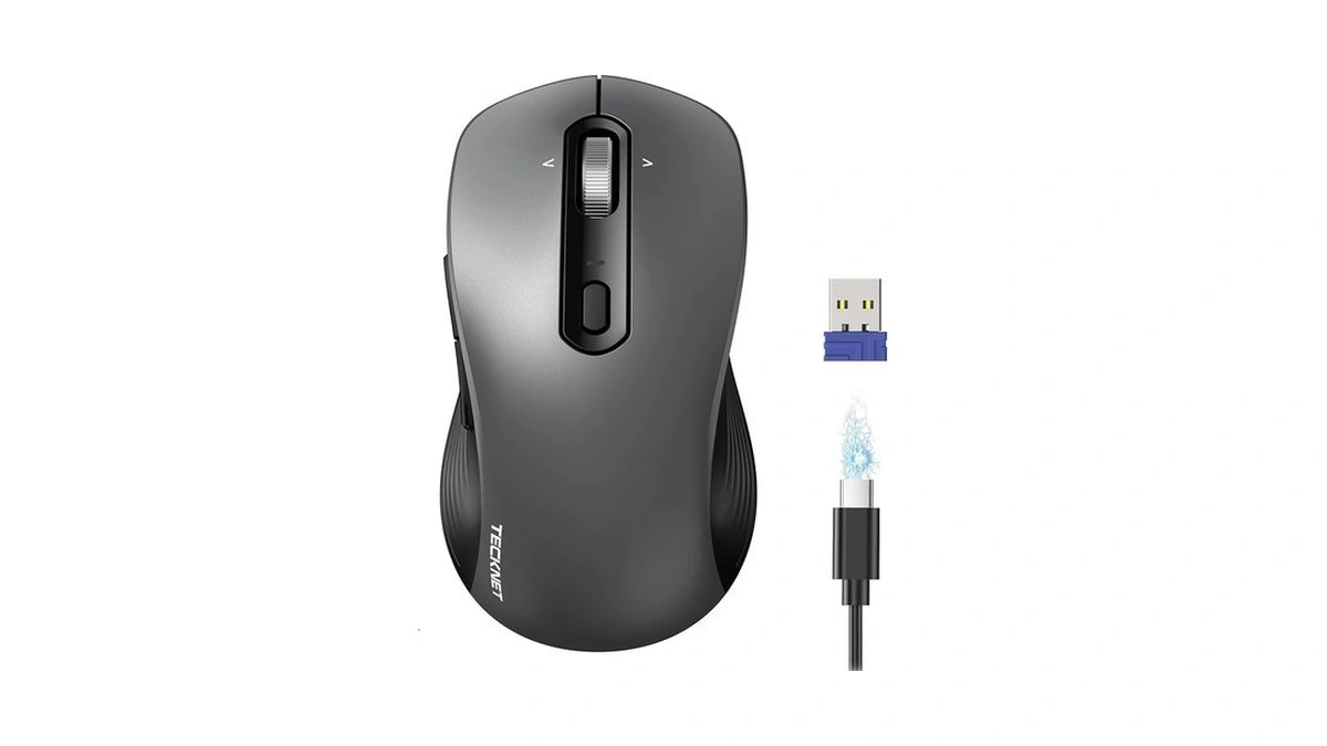 Tecknet Rechargeable Bluetooth Mouse, [ Usb + Bt5.0 + Bt3.0