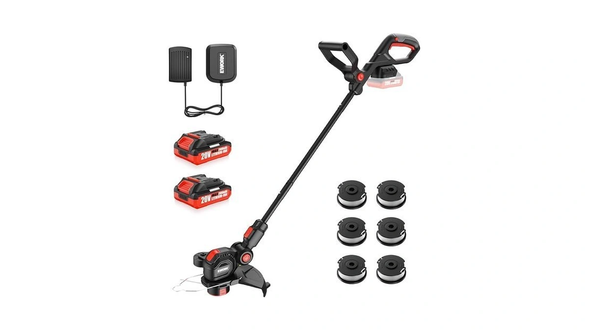 Ework 20v 12'' Weed Wacker Cordless With Auto Line Feed,