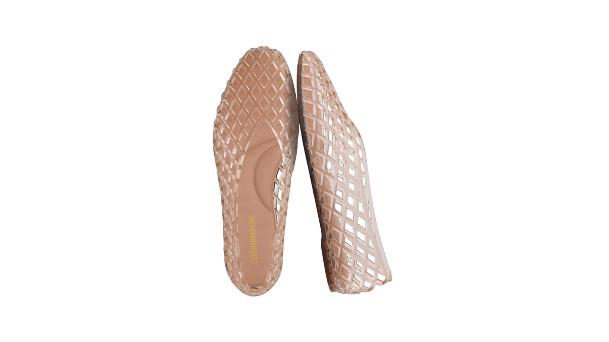 Cushionaire Siesta Modern Lattice Ballet Flats For Women, Comfortable Slip