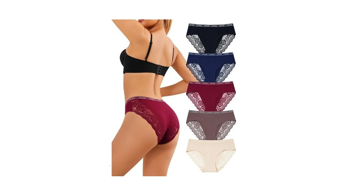 Levao Cotton Lace Underwear For Women Cheeky Bikini Soft Hipster