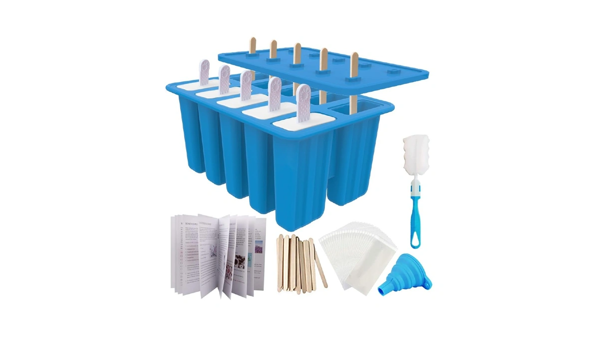 Miaowoof Homemade Popsicle Molds, 10-cav Non-bpa Silicone Ice Pop Maker,