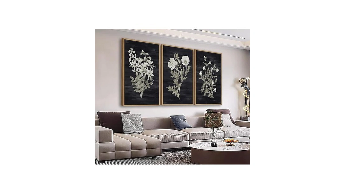 Large Botanical Wall Art For Living Room Natural Wood Float