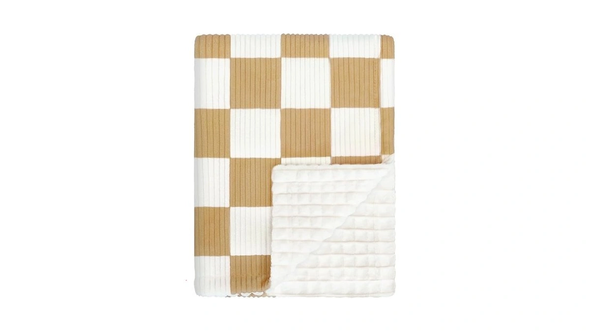 Homritar Checkered Baby Blanket Comfy Corduroy Baby Blankets For Boys,