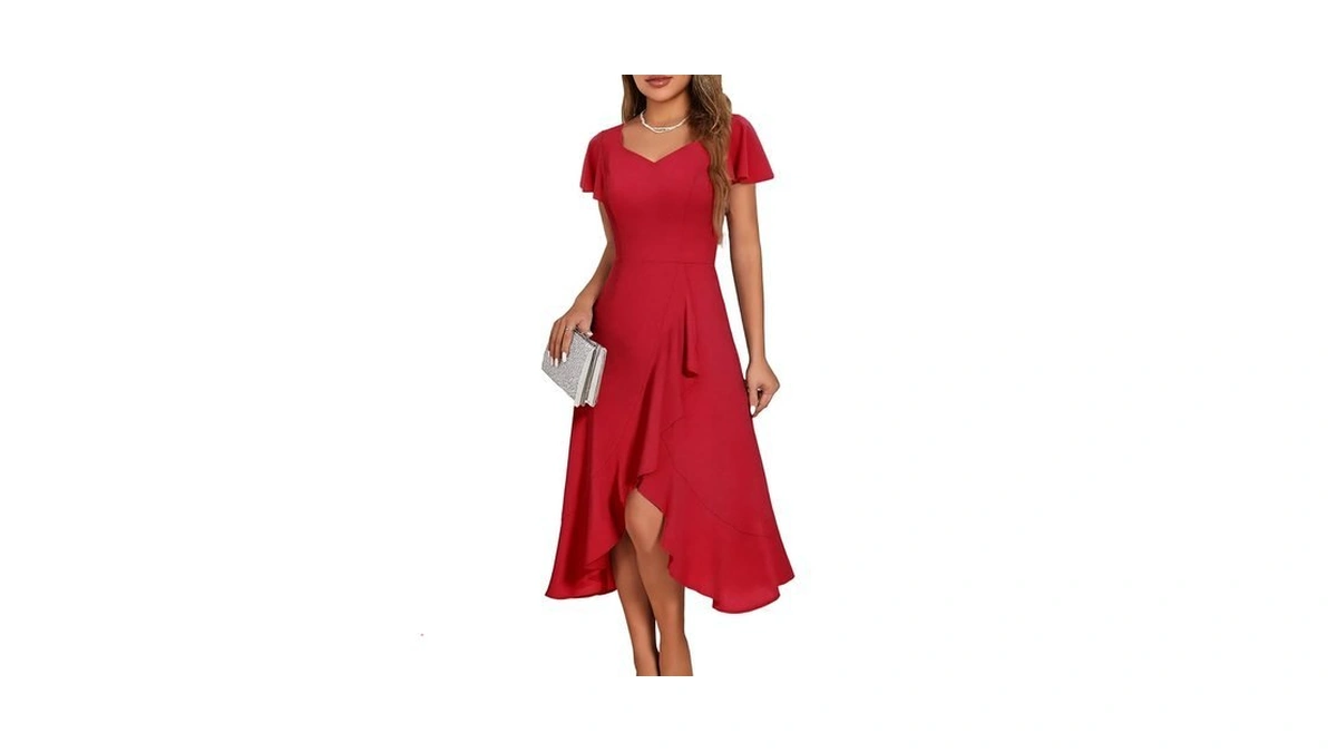 Homrain V Neck Formal Wedding Guest Dresses For Women 2026