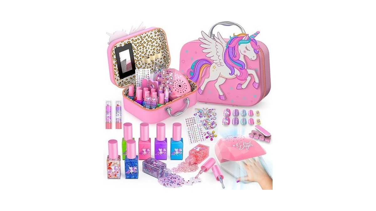 Glisiol Kids Nail Polish Set For Girls Toys, Washable Quick-dry