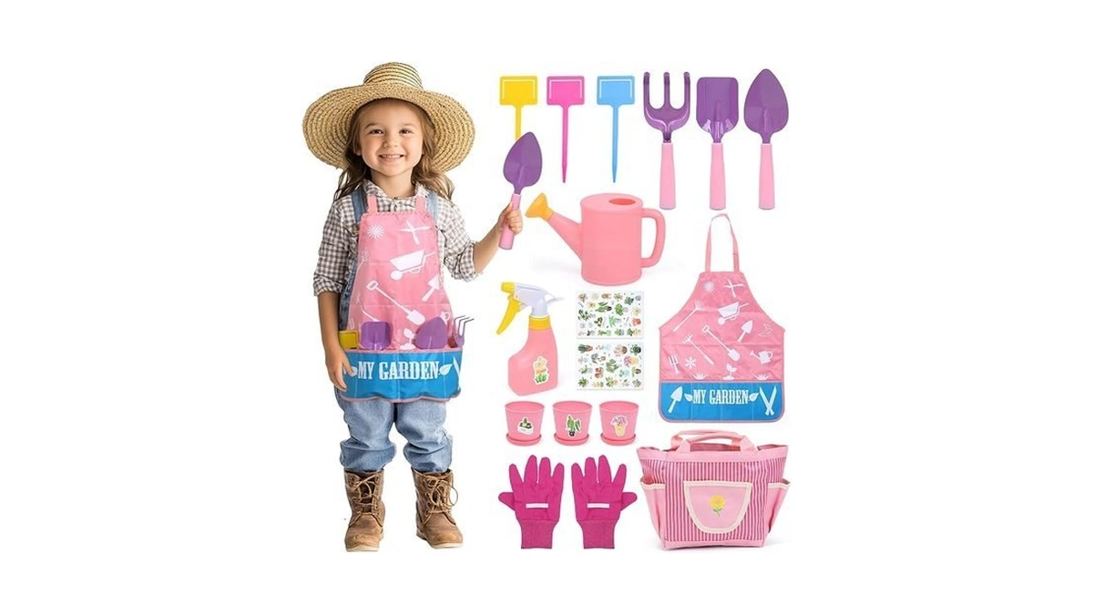 Cute Stone Kids Gardening Set, Garden Toys With Metal Kids