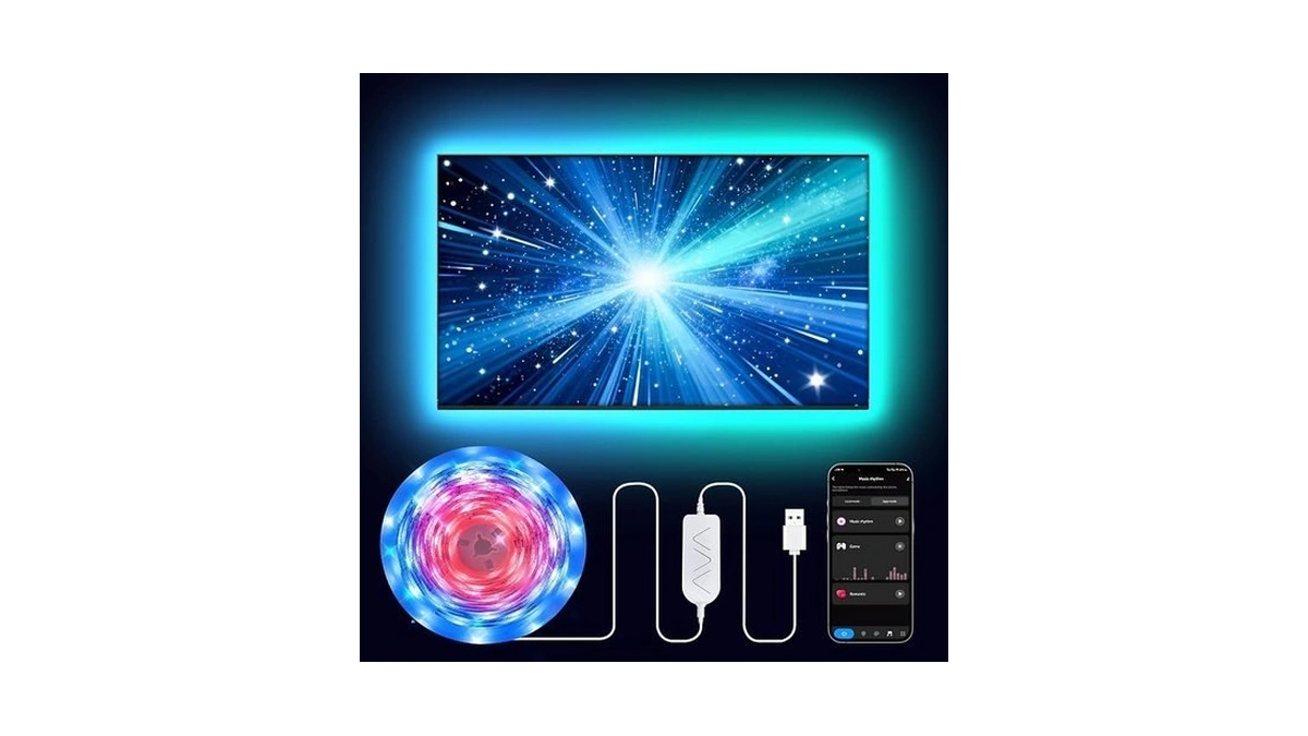 16.4ft Rgb+ic Led Lights For 50-75 Inch Tv, Backlight Strip