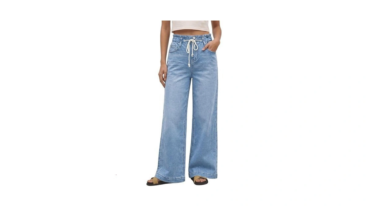 Grapent Women's Plus Size Wide Leg Jeans For Women Plus