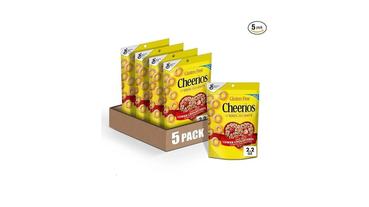 Cheerios Whole Grain Oats Gluten-free Breakfast Cereal, 2.2 Oz Pouch