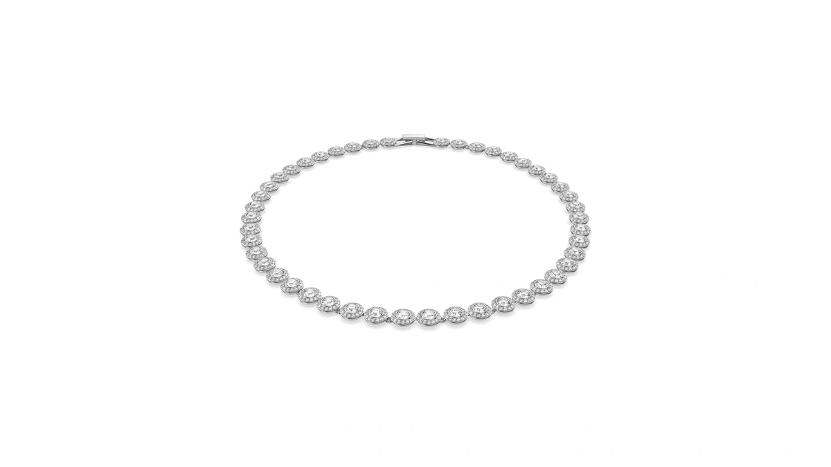 Swarovski Una Angelic Necklace With Clear Crystals On A Rhodium