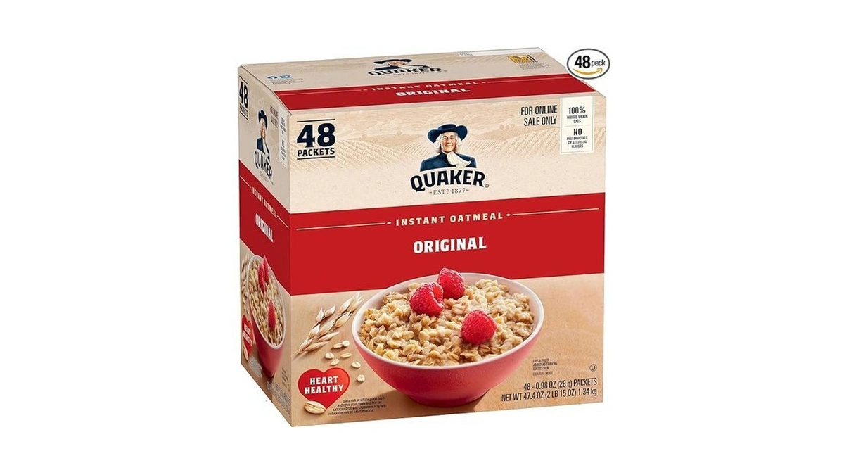 Quaker Instant Oatmeal, Original, Individual Packets, 0.98 Ounce , 48