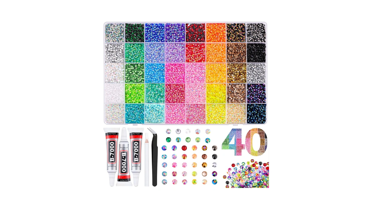 50000pcs 40 Colors Jelly Rhinestones For Bedazzling, 3mm Multicolor Resin