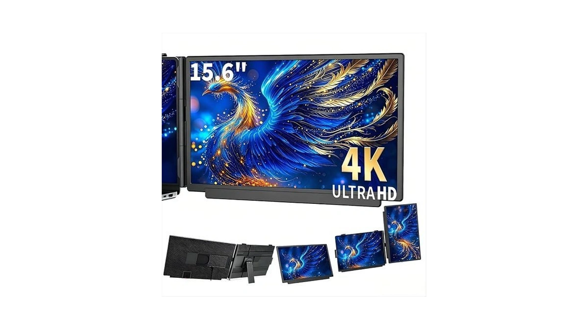 4k Uhd15.6'' Laptop Screen Extender, One Cable Usb-c Detachable Pro