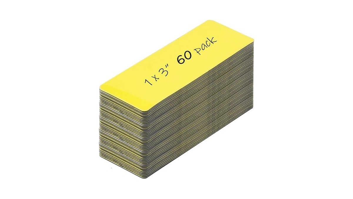 Realth Dry Erase Magnetic Labels Yellow 1'' × 3'' 60