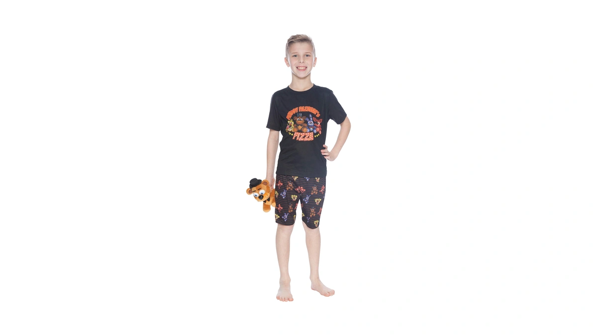 Five Nights At Freddy's 'plushy Pizza' Pajama Short Set, Black,