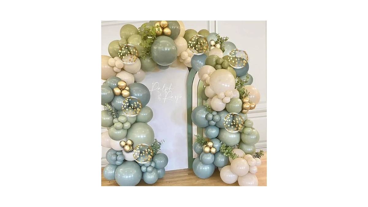 Dusty Green Blue Balloon Arch Kit - 139 Pcs Sage