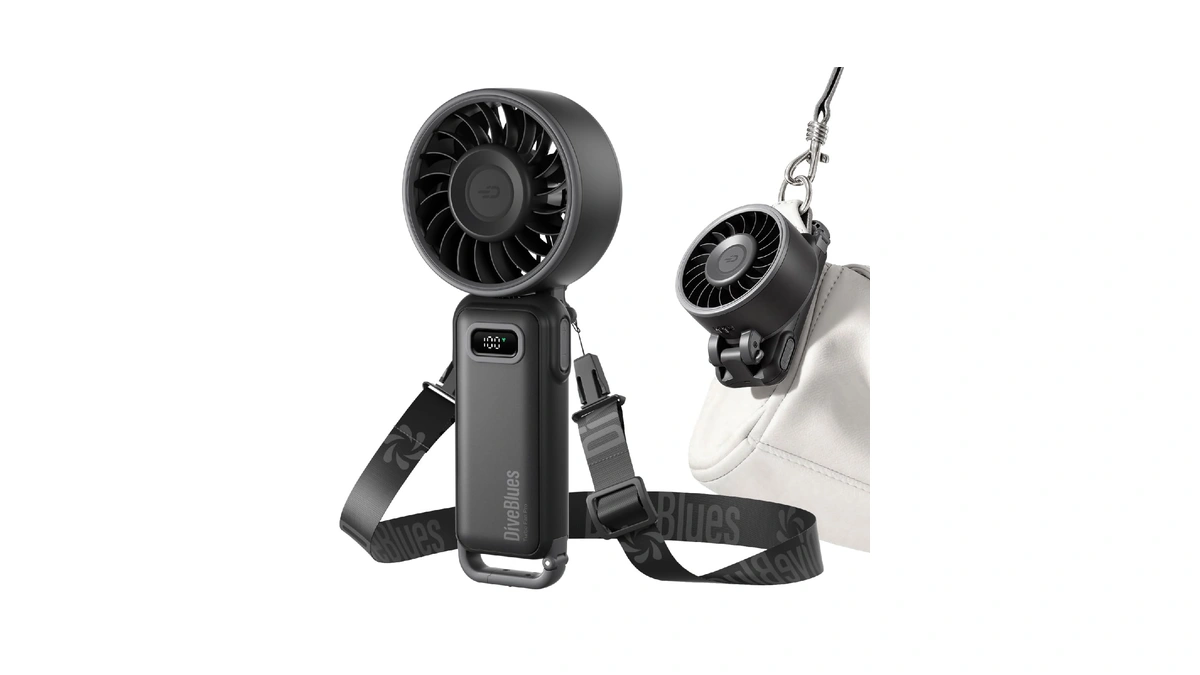 Diveblues Portable Turbo Fan, 100 Speed Handheld Fan With Strong
